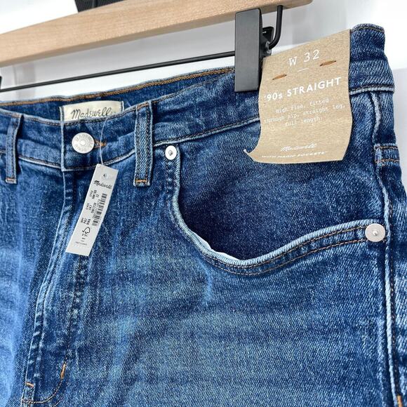Madewell The 90's Straight Jean in Barlow Wash Size 32 NEW with Tags - Picture 7 of 9